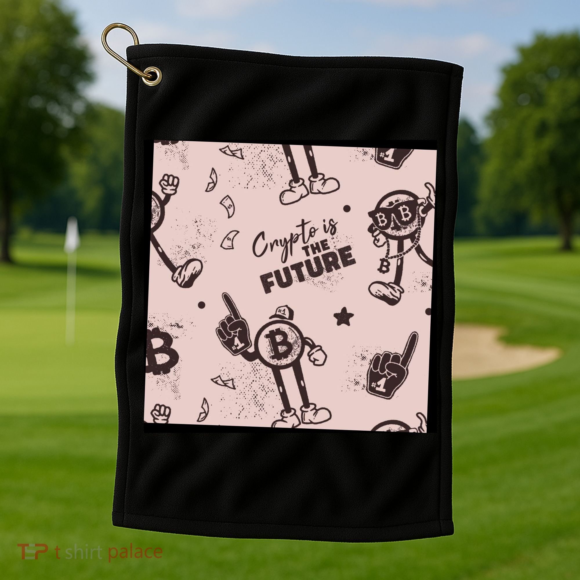Crypto Is The Future Retro Golf Towel