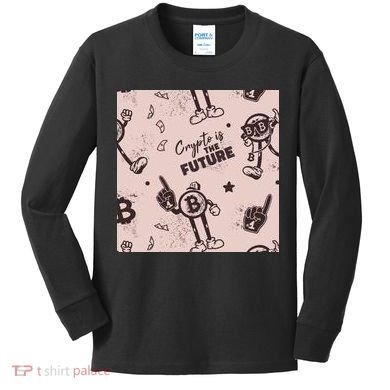 Crypto Is The Future Retro Kids Long Sleeve Shirt