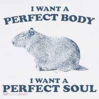 Capybara I Want A Perfect Body I Want A Perfect Soul Retro Sweatshirt thumb 3