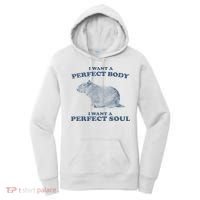 Capybara I Want A Perfect Body I Want A Perfect Soul Retro Women's Hoodie thumb 0