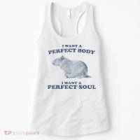 Capybara I Want A Perfect Body I Want A Perfect Soul Retro Women's Tank Top thumb 0