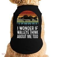 Cute I Wonder If Walleye Think About Me Funny Walleye Fishing Doggie Tank thumb 0