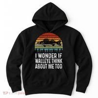 Cute I Wonder If Walleye Think About Me Funny Walleye Fishing Hoodie thumb 0