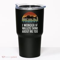 Cute I Wonder If Walleye Think About Me Funny Walleye Fishing Tumbler thumb 0