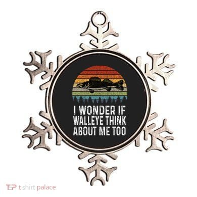 Cute I Wonder If Walleye Think About Me Funny Walleye Fishing Ornament