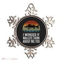 Cute I Wonder If Walleye Think About Me Funny Walleye Fishing Ornament thumb 0