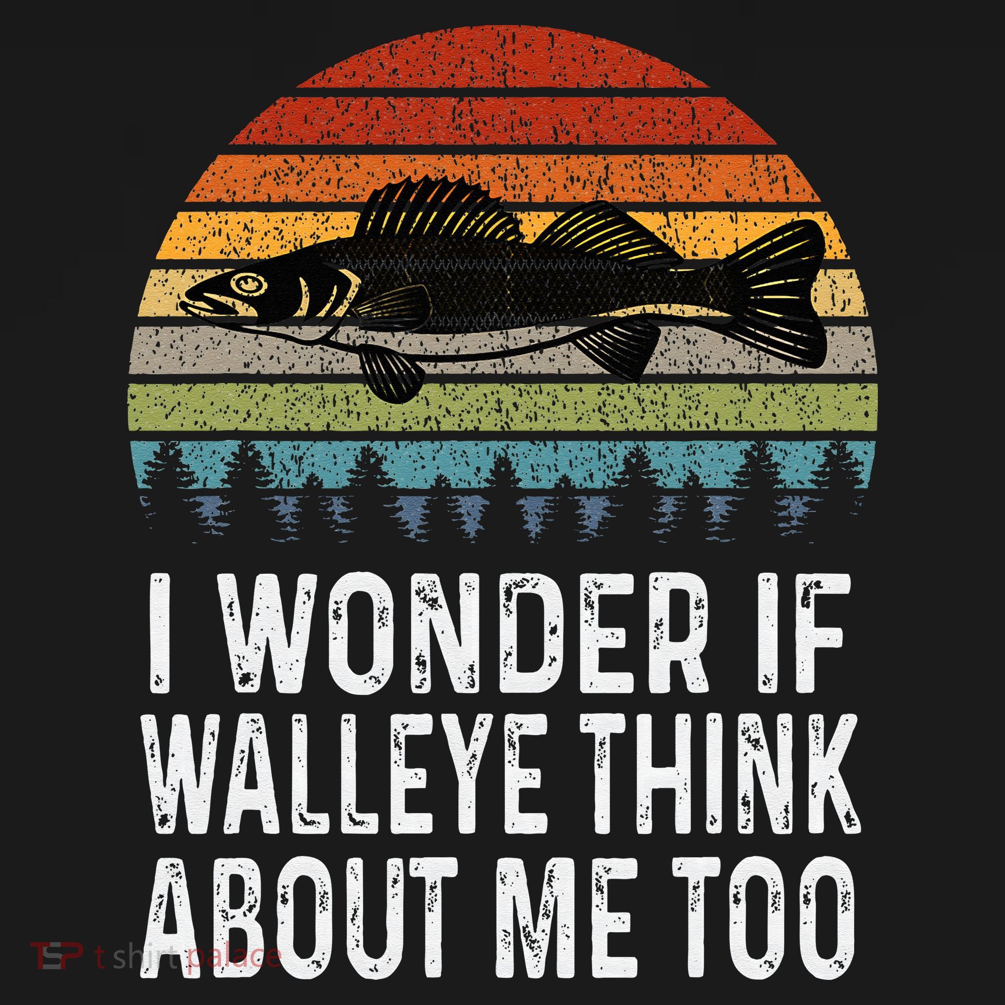 Cute I Wonder If Walleye Think About Me Funny Walleye Fishing Women's Tank Top
