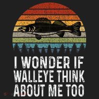 Cute I Wonder If Walleye Think About Me Funny Walleye Fishing Hat thumb 2