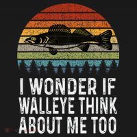 Cute I Wonder If Walleye Think About Me Funny Walleye Fishing Tank Top thumb 6