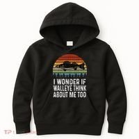 Cute I Wonder If Walleye Think About Me Funny Walleye Fishing Kids Hoodie thumb 0