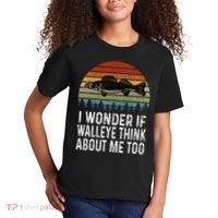 Cute I Wonder If Walleye Think About Me Funny Walleye Fishing Kids T-Shirt thumb 2