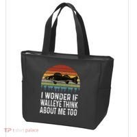 Cute I Wonder If Walleye Think About Me Funny Walleye Fishing Tote Bag thumb 3