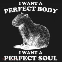 Capybara I Want A Perfect Body I Wan A Perfect Soul Coaster thumb 2