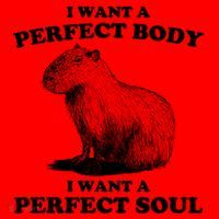 Capybara I Want A Perfect Body I Wan A Perfect Soul Santa Hat thumb 1
