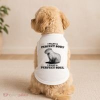 Capybara I Want A Perfect Body I Wan A Perfect Soul Doggie Tank thumb 2
