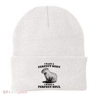 Capybara I Want A Perfect Body I Wan A Perfect Soul Beanie thumb 0