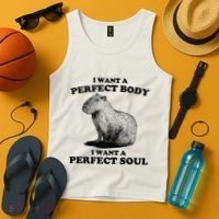 Capybara I Want A Perfect Body I Wan A Perfect Soul Tank Top thumb 4
