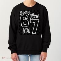 Checkered I Was 6 Now I'm 7 Birthday Seven Years Old Women's Sweatshirt thumb 0