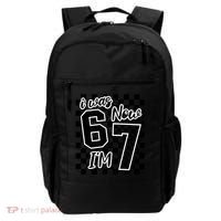 Checkered I Was 6 Now I'm 7 Birthday Seven Years Old Backpack thumb 0