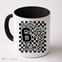 Checkered I Was 6 Now I'm 7 Birthday Seven Years Old Coffee Mug thumb 0