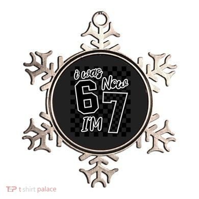 Checkered I Was 6 Now I'm 7 Birthday Seven Years Old Ornament