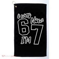 Checkered I Was 6 Now I'm 7 Birthday Seven Years Old Golf Towel thumb 0