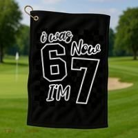 Checkered I Was 6 Now I'm 7 Birthday Seven Years Old Golf Towel thumb 1