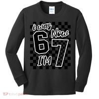 Checkered I Was 6 Now I'm 7 Birthday Seven Years Old Kids Long Sleeve Shirt thumb 0