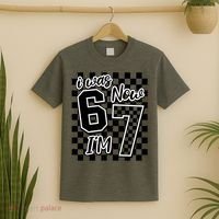 Checkered I Was 6 Now I'm 7 Birthday Seven Years Old T-Shirt thumb 2