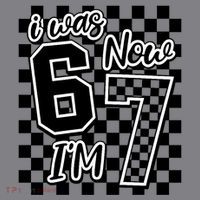 Checkered I Was 6 Now I'm 7 Birthday Seven Years Old Women's Hoodie thumb 2