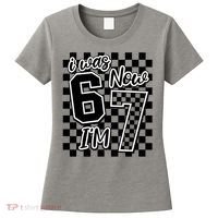 Checkered I Was 6 Now I'm 7 Birthday Seven Years Old Women's T-Shirt thumb 0