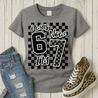 Checkered I Was 6 Now I'm 7 Birthday Seven Years Old Women's T-Shirt thumb 3