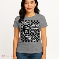 Checkered I Was 6 Now I'm 7 Birthday Seven Years Old Women's T-Shirt thumb 4