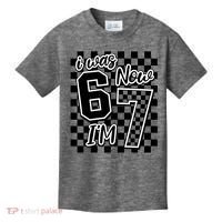 Checkered I Was 6 Now I'm 7 Birthday Seven Years Old Kids T-Shirt thumb 0