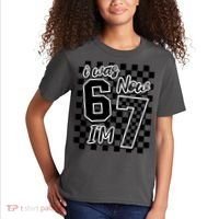 Checkered I Was 6 Now I'm 7 Birthday Seven Years Old Kids T-Shirt thumb 2