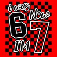 Checkered I Was 6 Now I'm 7 Birthday Seven Years Old Santa Hat thumb 1