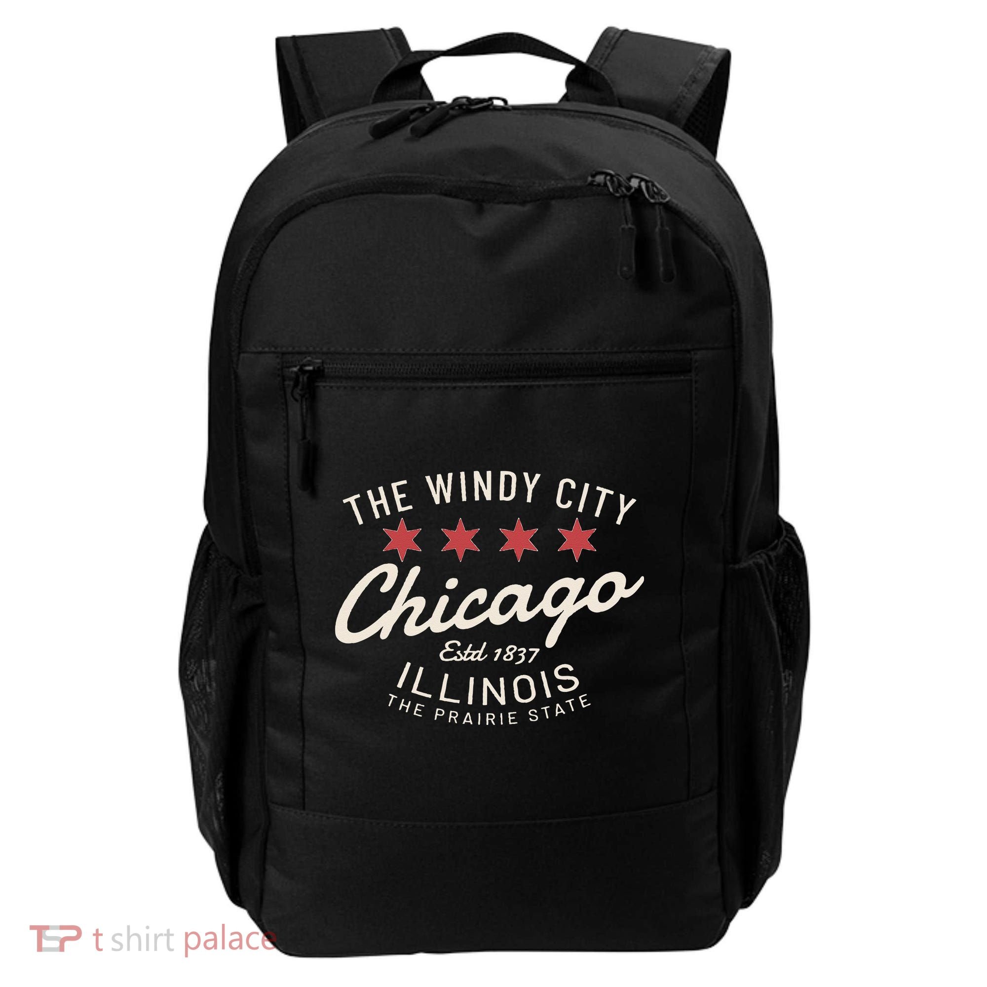 Chicago Illinois Windy City Estd 1837 Prairie State Souvenir Backpack