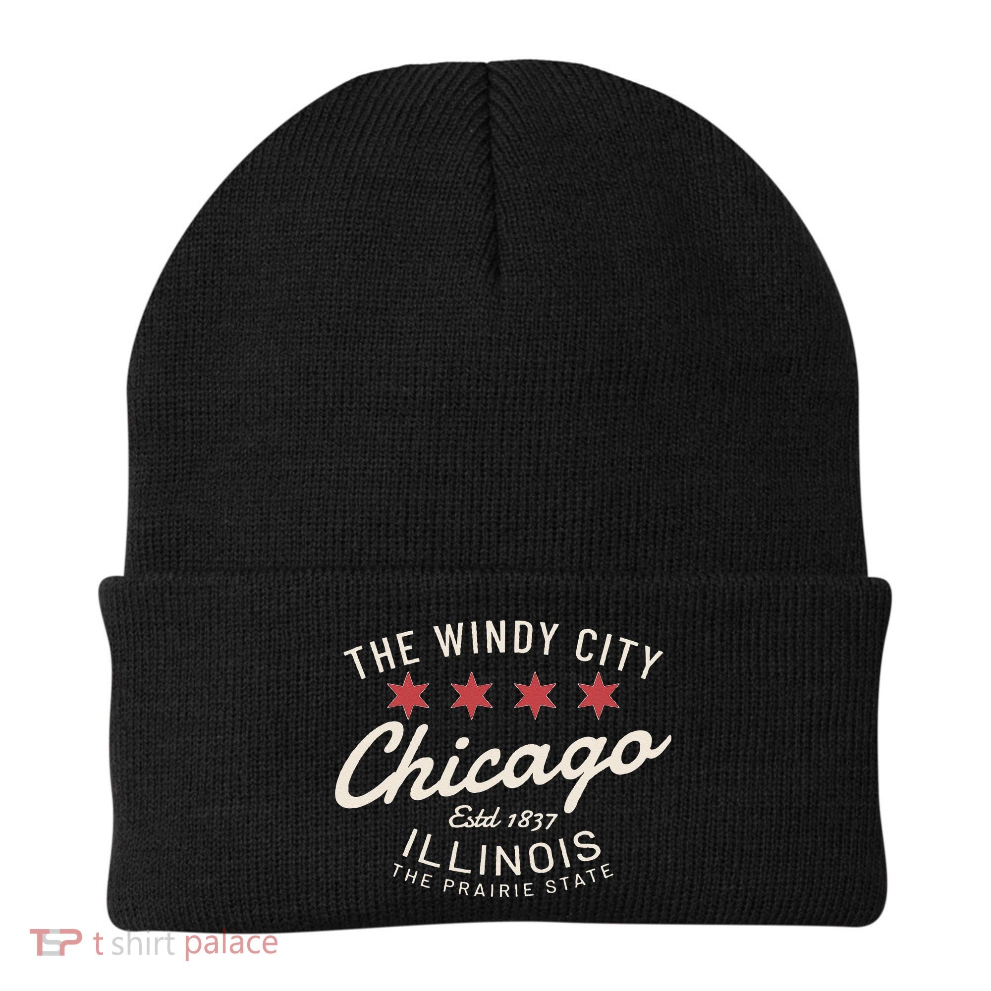 Chicago Illinois Windy City Estd 1837 Prairie State Souvenir Beanie