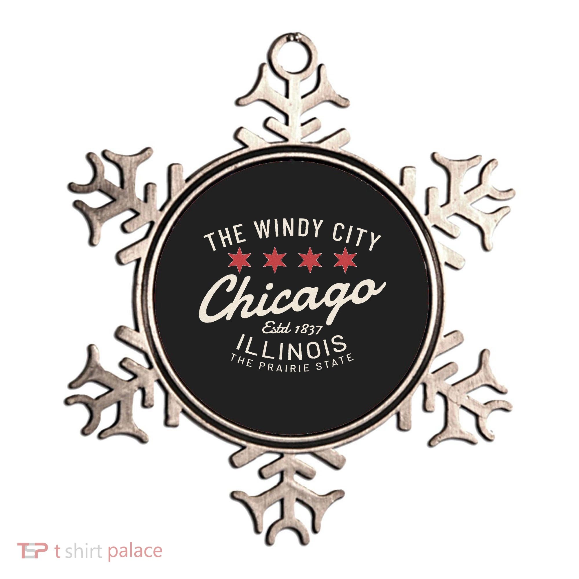 Chicago Illinois Windy City Estd 1837 Prairie State Souvenir Ornament