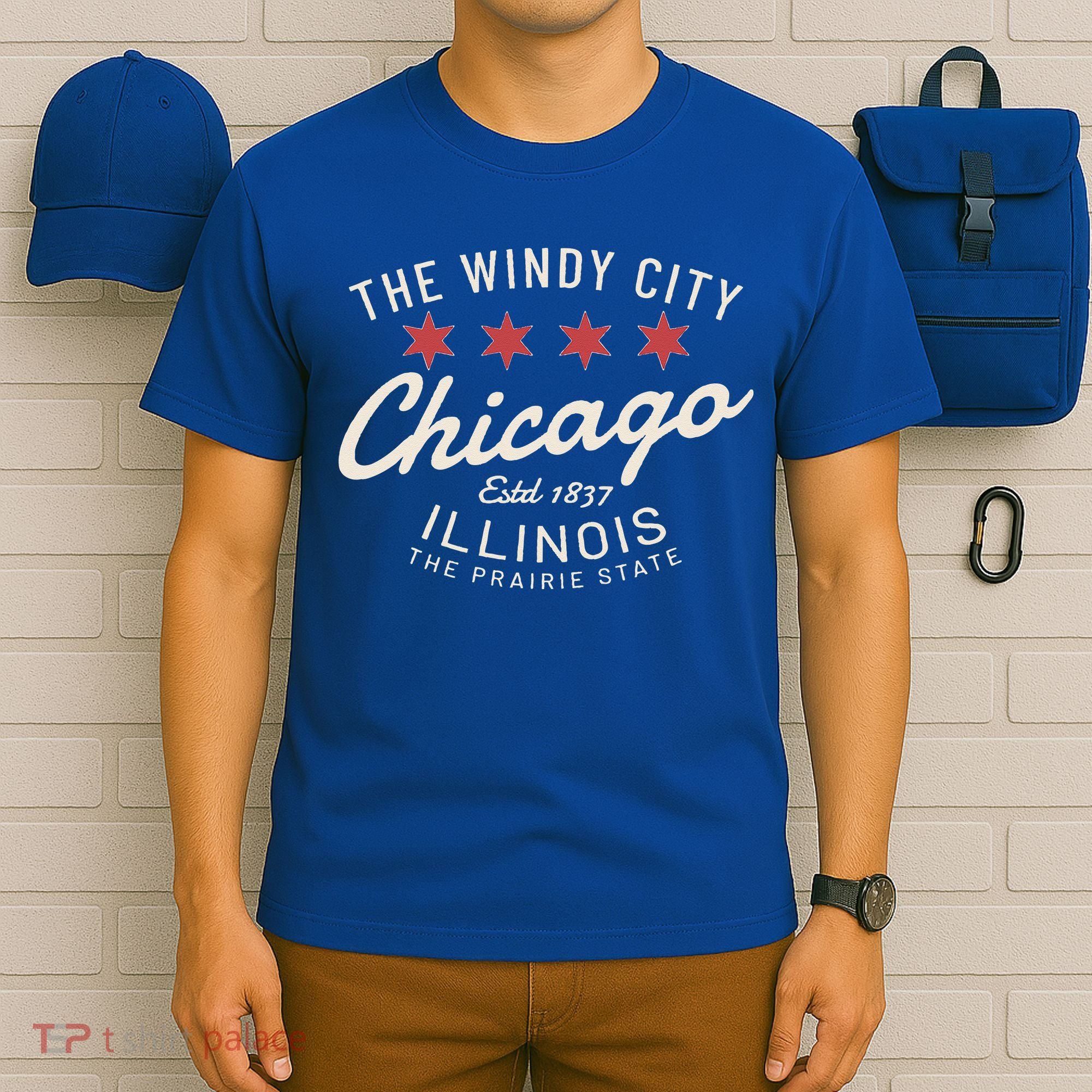 Chicago Illinois Windy City Estd 1837 Prairie State Souvenir T-Shirt