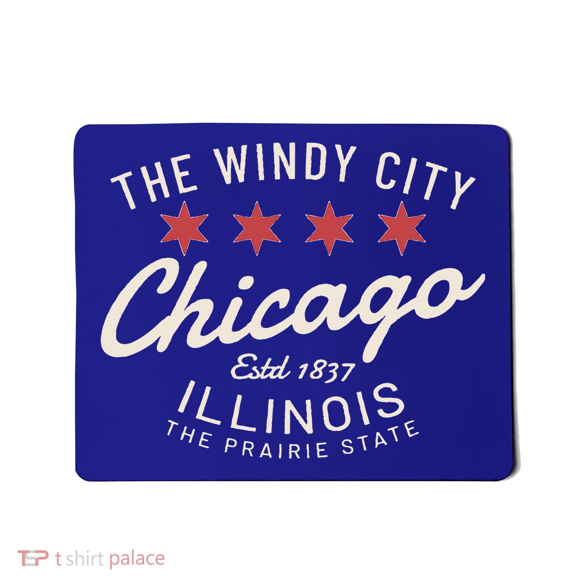Chicago Illinois Windy City Estd 1837 Prairie State Souvenir Mousepad