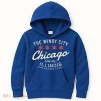 Chicago Illinois Windy City Estd 1837 Prairie State Souvenir Kids Hoodie thumb 0