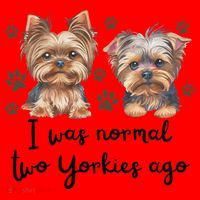 Cute I Was Normal Two Yorkie Ago Yorkie Mom Dad Mothers Day Santa Hat thumb 1