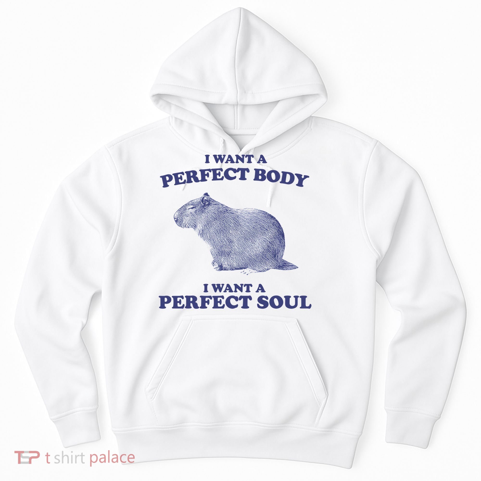 Capybara I Want A Perfect Body I Want A Perfect Soul Meme Hoodie