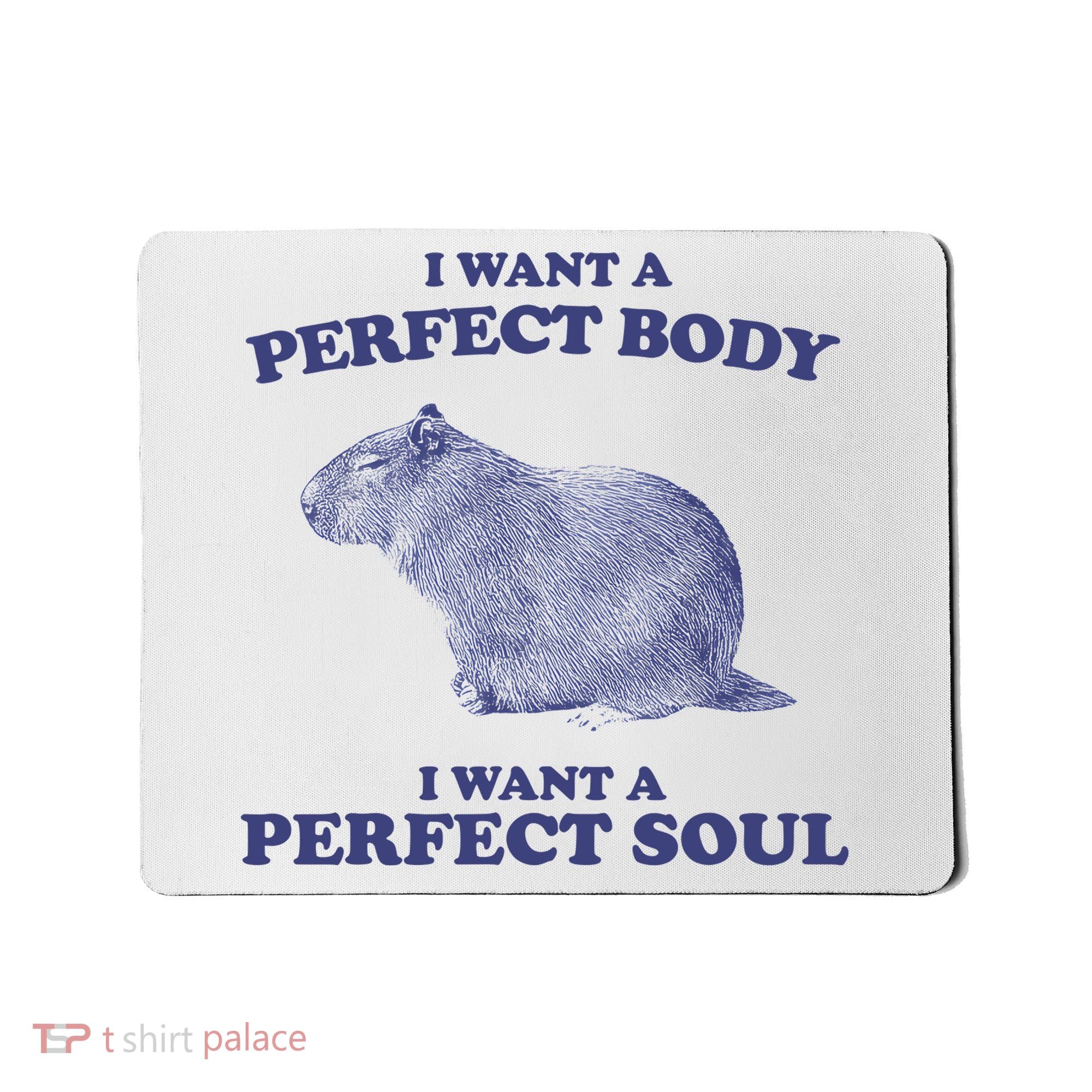 Capybara I Want A Perfect Body I Want A Perfect Soul Meme Mousepad