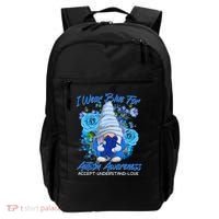 Cool I Wear Blue For Autism Awareness Accept Understand Love Flower Gnome Backpack thumb 0