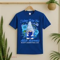 Cool I Wear Blue For Autism Awareness Accept Understand Love Flower Gnome T-Shirt thumb 2