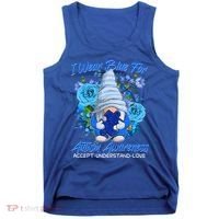 Cool I Wear Blue For Autism Awareness Accept Understand Love Flower Gnome Tank Top thumb 0