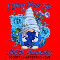 Cool I Wear Blue For Autism Awareness Accept Understand Love Flower Gnome Santa Hat thumb 1