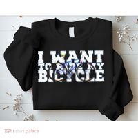 Cycling I Want To Ride My Bicycle Sweatshirt thumb 2